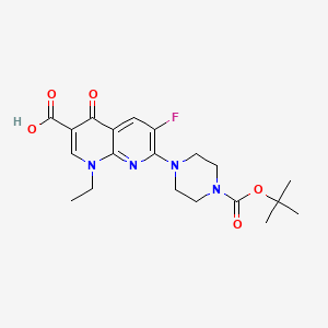 molecular formula C20H25FN4O5 B13536494 1-Ethyl-6-fluoro-7-[4-[(2-methylpropan-2-yl)oxycarbonyl]piperazin-1-yl]-4-oxo-1,8-naphthyridine-3-carboxylic acid CAS No. 168031-11-6