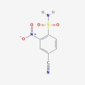 molecular formula C7H5N3O4S B13536608 4-Cyano-2-nitrobenzenesulfonamide CAS No. 29092-36-2