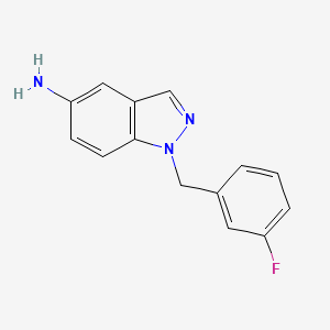 molecular formula C14H12FN3 B1353672 1-(3-氟苄基)-1H-吲唑-5-胺 CAS No. 202197-31-7