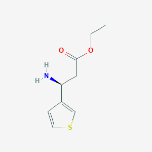 molecular formula C9H13NO2S B13536765 Ethyl (s)-3-amino-3-(thiophen-3-yl)propanoate 