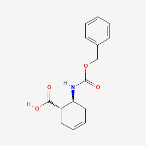 molecular formula C15H17NO4 B1353681 trans-6-Benzyloxycarbonylaminocyclohex-3-enecarboxylic acid 