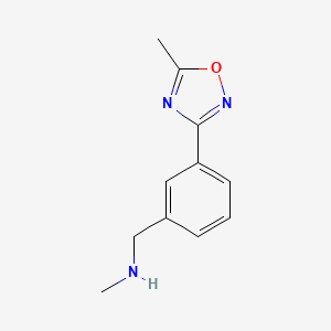 molecular formula C11H13N3O B1353685 N-甲基-N-[3-(5-甲基-1,2,4-恶二唑-3-基)苯甲基]胺 CAS No. 852180-71-3
