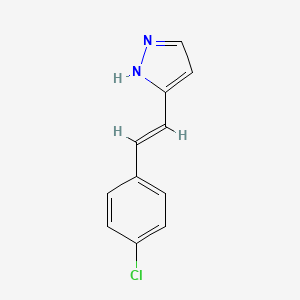 molecular formula C11H9ClN2 B1353703 3-(4-氯苯乙烯基)-1H-吡唑 CAS No. 1829580-37-1