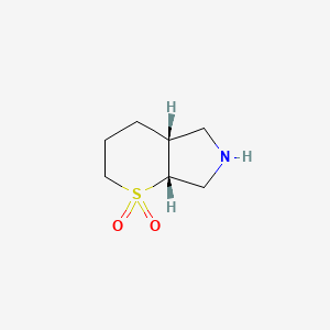 molecular formula C7H13NO2S B13537052 rel-(4AR,7aR)-octahydrothiopyrano[2,3-c]pyrrole 1,1-dioxide 