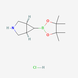 molecular formula C11H21BClNO2 B13537065 (1R,5S,6R)-6-(tetramethyl-1,3,2-dioxaborolan-2-yl)-3-azabicyclo[3.1.0]hexane hydrochloride 