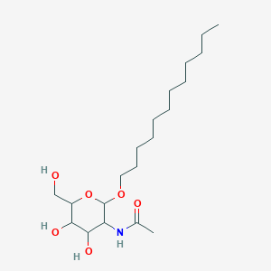 molecular formula C20H39NO6 B135371 N-(2-Dodecyloxy-4,5-dihydroxy-6-hydroxymethyl-tetrahydro-pyran-3-yl)-acetamide CAS No. 147025-06-7