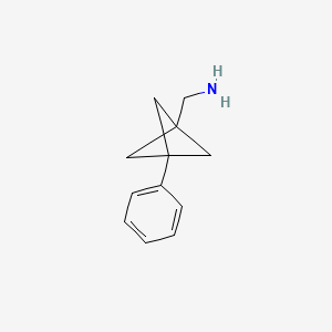 molecular formula C12H15N B13537136 (3-Phenylbicyclo[1.1.1]pentan-1-yl)methanamine 