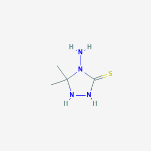 molecular formula C4H10N4S B135372 4-Amino-5,5-dimethyl-1,2,4-triazolidine-3-thione CAS No. 130413-23-9