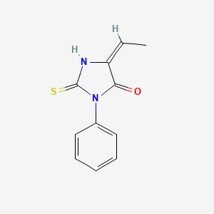 molecular formula C11H10N2OS B1353723 (5E)-5-ethylidene-3-phenyl-2-sulfanylideneimidazolidin-4-one CAS No. 5800-50-0
