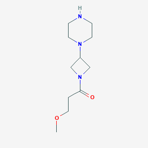 molecular formula C11H21N3O2 B13537270 3-Methoxy-1-(3-(piperazin-1-yl)azetidin-1-yl)propan-1-one 