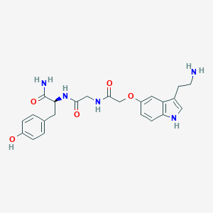 molecular formula C23H27N5O5 B135374 Serotonin-O-carboxymethyl-gly-tyr CAS No. 133790-08-6