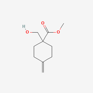 molecular formula C10H16O3 B13537411 Methyl1-(hydroxymethyl)-4-methylidenecyclohexane-1-carboxylate 