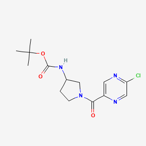 molecular formula C14H19ClN4O3 B13537454 tert-butylN-[1-(5-chloropyrazine-2-carbonyl)pyrrolidin-3-yl]carbamate 