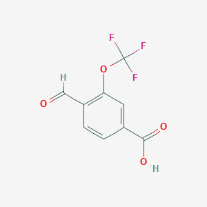 molecular formula C9H5F3O4 B13537499 4-Formyl-3-(trifluoromethoxy)benzoic acid CAS No. 2168813-13-4