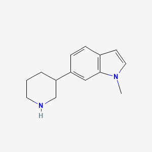 molecular formula C14H18N2 B13537650 1-methyl-6-(piperidin-3-yl)-1H-indole 
