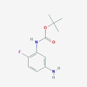 molecular formula C11H15FN2O2 B1353767 (5-AMINO-2-FLUORO-PHENYL)-CARBAMIC ACID TERT-BUTYL ESTER CAS No. 535170-18-4