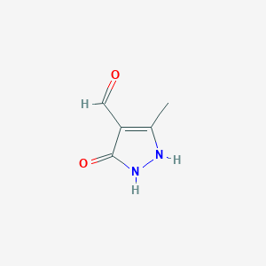 molecular formula C5H6N2O2 B1353771 5-羟基-3-甲基-1H-吡唑-4-甲醛 CAS No. 470704-73-5