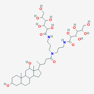 molecular formula C42H75N3O15 B013538 N-[3-[4-(3,12-dihydroxy-10,13-dimethyl-2,3,4,5,6,7,8,9,11,12,14,15,16,17-tetradecahydro-1H-cyclopenta[a]phenanthren-17-yl)pentanoyl-[3-(2,3,4,5,6-pentahydroxyhexanoylamino)propyl]amino]propyl]-2,3,4,5,6-pentahydroxyhexanamide CAS No. 86303-23-3