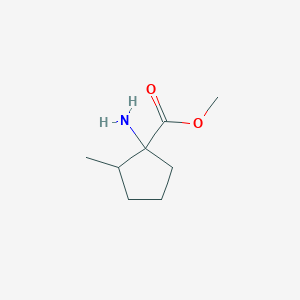 molecular formula C8H15NO2 B13538103 Methyl 1-amino-2-methylcyclopentane-1-carboxylate 