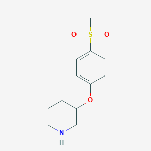 molecular formula C12H17NO3S B13538373 3-(4-(Methylsulfonyl)phenoxy)piperidine 