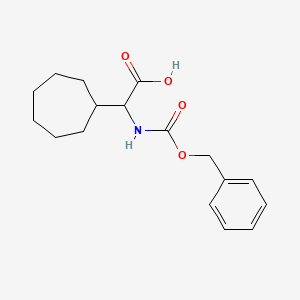 molecular formula C17H23NO4 B13538395 (S)-2-(Cbz-amino)-2-cycloheptylacetic Acid 