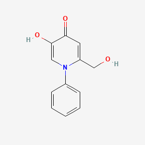 molecular formula C12H11NO3 B1353845 5-Hydroxy-2-(hydroxymethyl)-1-phenylpyridin-4(1H)-one CAS No. 70033-61-3