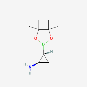 molecular formula C9H18BNO2 B13538485 rac-(1R,2R)-2-(tetramethyl-1,3,2-dioxaborolan-2-yl)cyclopropan-1-amine 