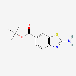 molecular formula C12H14N2O2S B13538601 tert-Butyl 2-aminobenzo[d]thiazole-6-carboxylate 