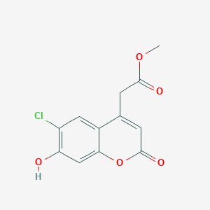 molecular formula C12H9ClO5 B1353864 4-（甲氧羰基甲基）-6-氯-7-羟基-2H-色满-4-酮 CAS No. 72304-22-4