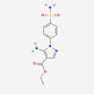 molecular formula C12H14N4O4S B1353870 Ethyl 5-amino-1-(4-sulfamoylphenyl)pyrazole-4-carboxylate CAS No. 72292-62-7