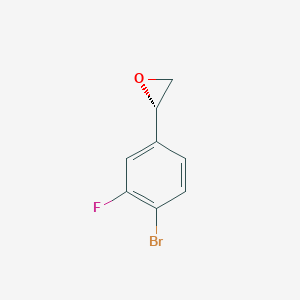 molecular formula C8H6BrFO B13538748 (2R)-2-(4-bromo-3-fluorophenyl)oxirane 