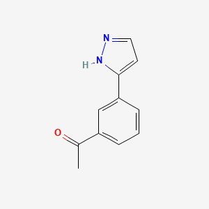 molecular formula C11H10N2O B13538946 1-(3-(1H-Pyrazol-5-yl)phenyl)ethanone 