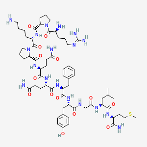 molecular formula C63H98N18O14S B1353927 Arg-Pro-Lys-Pro-Gln-Gln-Phe-Tyr-Gly-Leu-Met-NH2 CAS No. 55614-10-3