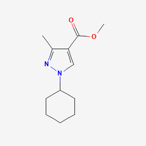 molecular formula C12H18N2O2 B13539312 methyl 1-cyclohexyl-3-methyl-1H-pyrazole-4-carboxylate 