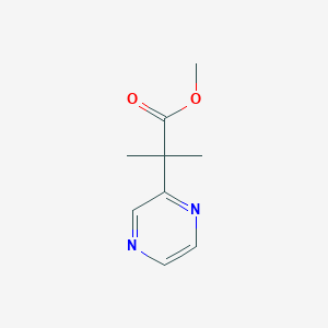 molecular formula C9H12N2O2 B13539375 Methyl2-methyl-2-(pyrazin-2-yl)propanoate 