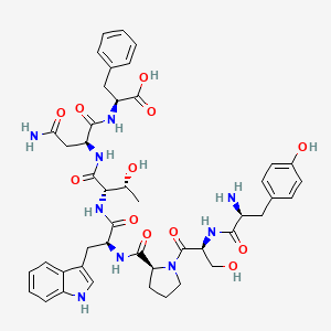 (2S)-2-[[(2S)-4-amino-2-[[(2S,3R)-2-[[(2S)-2-[[(2S)-1-[(2S)-2-[[(2S)-2-amino-3-(4-hydroxyphenyl)propanoyl]amino]-3-hydroxypropanoyl]pyrrolidine-2-carbonyl]amino]-3-(1H-indol-3-yl)propanoyl]amino]-3-hydroxybutanoyl]amino]-4-oxobutanoyl]amino]-3-phenylpropanoic acid