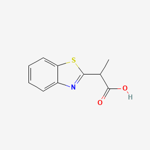 molecular formula C10H9NO2S B13539714 2-(Benzo[d]thiazol-2-yl)propanoic acid 
