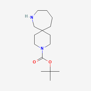 molecular formula C15H28N2O2 B13539785 Tert-butyl 3,8-diazaspiro[5.6]dodecane-3-carboxylate 