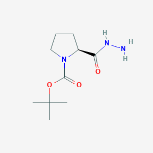 molecular formula C10H19N3O3 B1353981 (S)-tert-butyl 2-(hydrazinecarbonyl)pyrrolidine-1-carboxylate CAS No. 881310-04-9