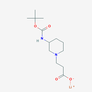 molecular formula C13H23LiN2O4 B13539870 Lithium(1+) 3-(3-{[(tert-butoxy)carbonyl]amino}piperidin-1-yl)propanoate 