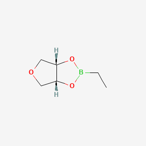 molecular formula C6H11BO3 B13539875 Furo[3,4-d]-1,3,2-dioxaborole, 2-ethyltetrahydro-, cis- 