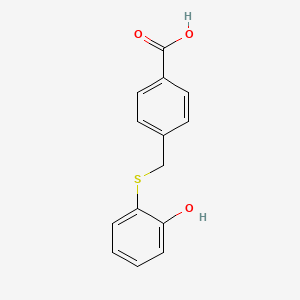 molecular formula C14H12O3S B13539923 4-{[(2-Hydroxyphenyl)sulfanyl]methyl}benzoicacid 
