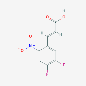 molecular formula C9H5F2NO4 B13539964 (E)-3-(4,5-difluoro-2-nitrophenyl)prop-2-enoic acid 