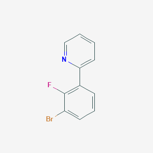 molecular formula C11H7BrFN B13540065 2-(3-Bromo-2-fluorophenyl)pyridine 