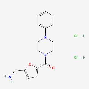 molecular formula C16H21Cl2N3O2 B13540090 1-[5-(4-Phenylpiperazine-1-carbonyl)furan-2-yl]methanaminedihydrochloride 