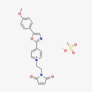 molecular formula C22H21N3O7S B1354013 1-(2-(2,5-二氧代-2,5-二氢-1H-吡咯-1-基)乙基)-4-(5-(4-甲氧基苯基)恶唑-2-基)吡啶-1-鎓甲磺酸盐 CAS No. 155862-97-8