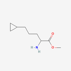 molecular formula C9H17NO2 B13540162 Methyl 2-amino-5-cyclopropylpentanoate 
