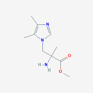 molecular formula C10H17N3O2 B13540239 Methyl 2-amino-3-(4,5-dimethyl-1h-imidazol-1-yl)-2-methylpropanoate 