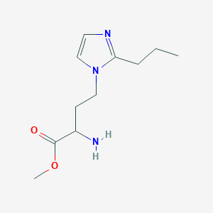 molecular formula C11H19N3O2 B13540412 Methyl 2-amino-4-(2-propyl-1h-imidazol-1-yl)butanoate CAS No. 1342433-97-9