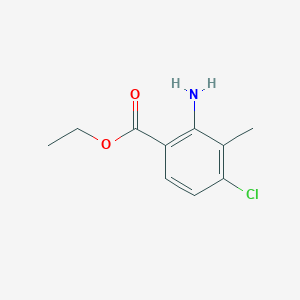molecular formula C10H12ClNO2 B13540506 Ethyl 2-amino-4-chloro-3-methylbenzoate 